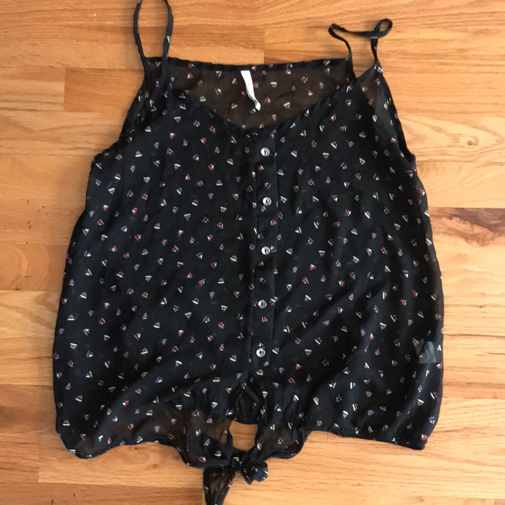 Black Cami with sailboats